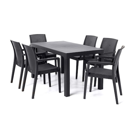 Rainbow Outdoor Siena 7-Piece Dining Set-Anthracite RBO-SIENA-ANT-7DA